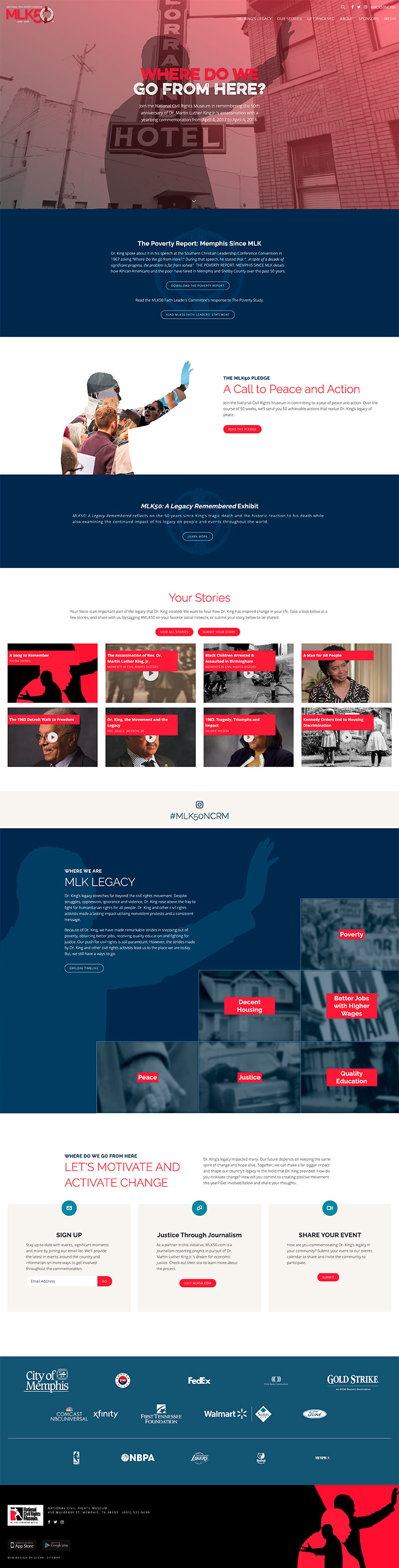 Screenshot of MLK50 website