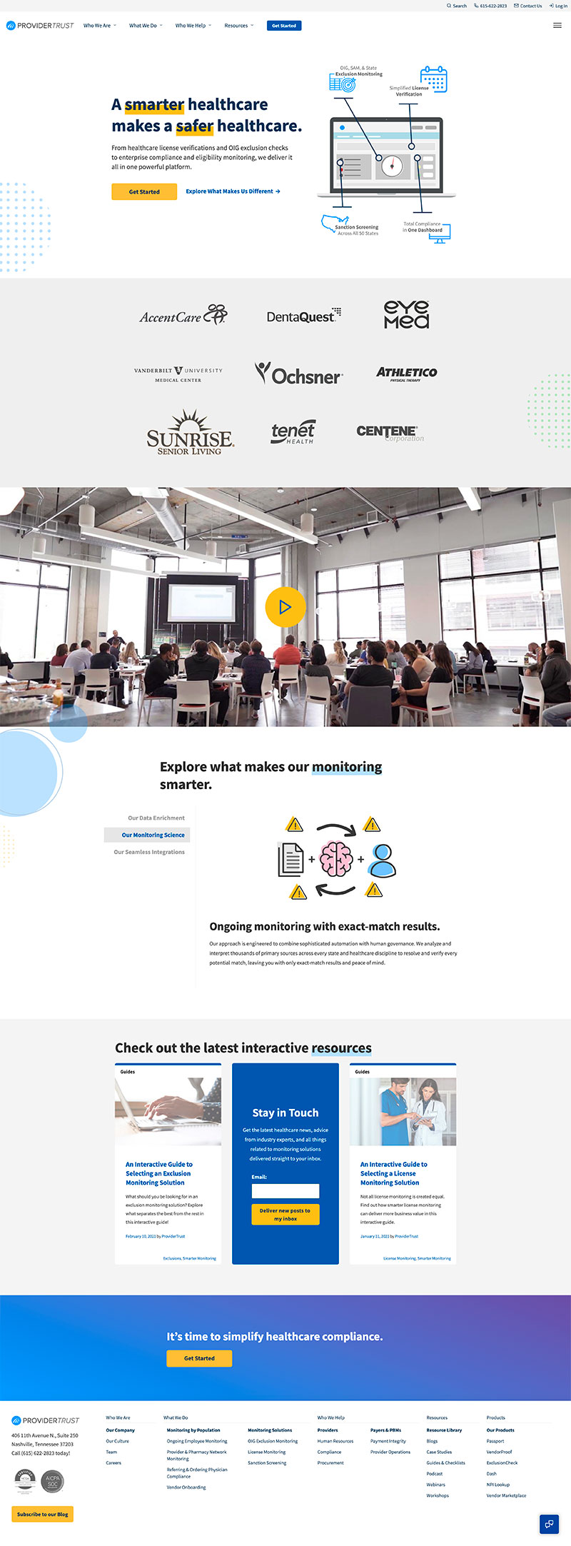 Screenshot of Provider Trust website