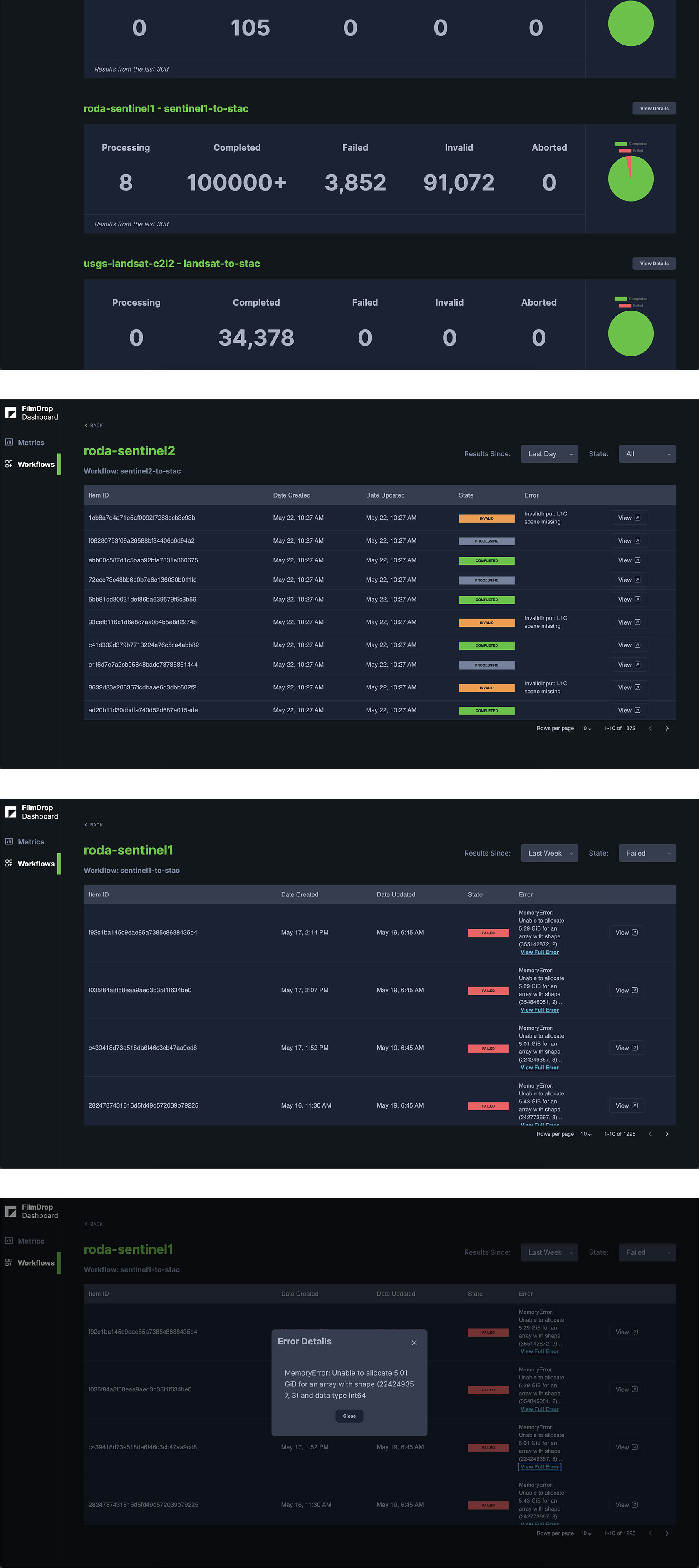 Screenshot of FilmDrop app