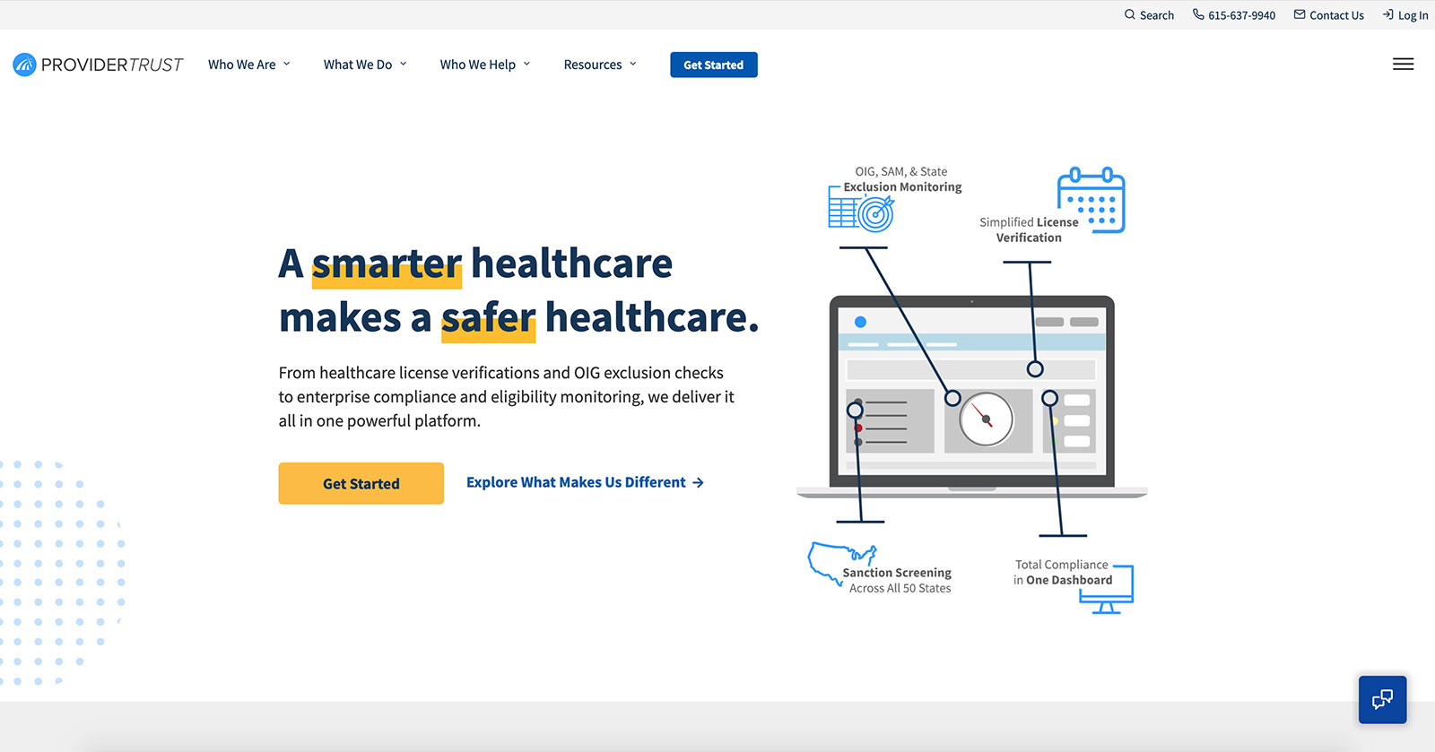 Screenshot of Provider Trust Website homepage