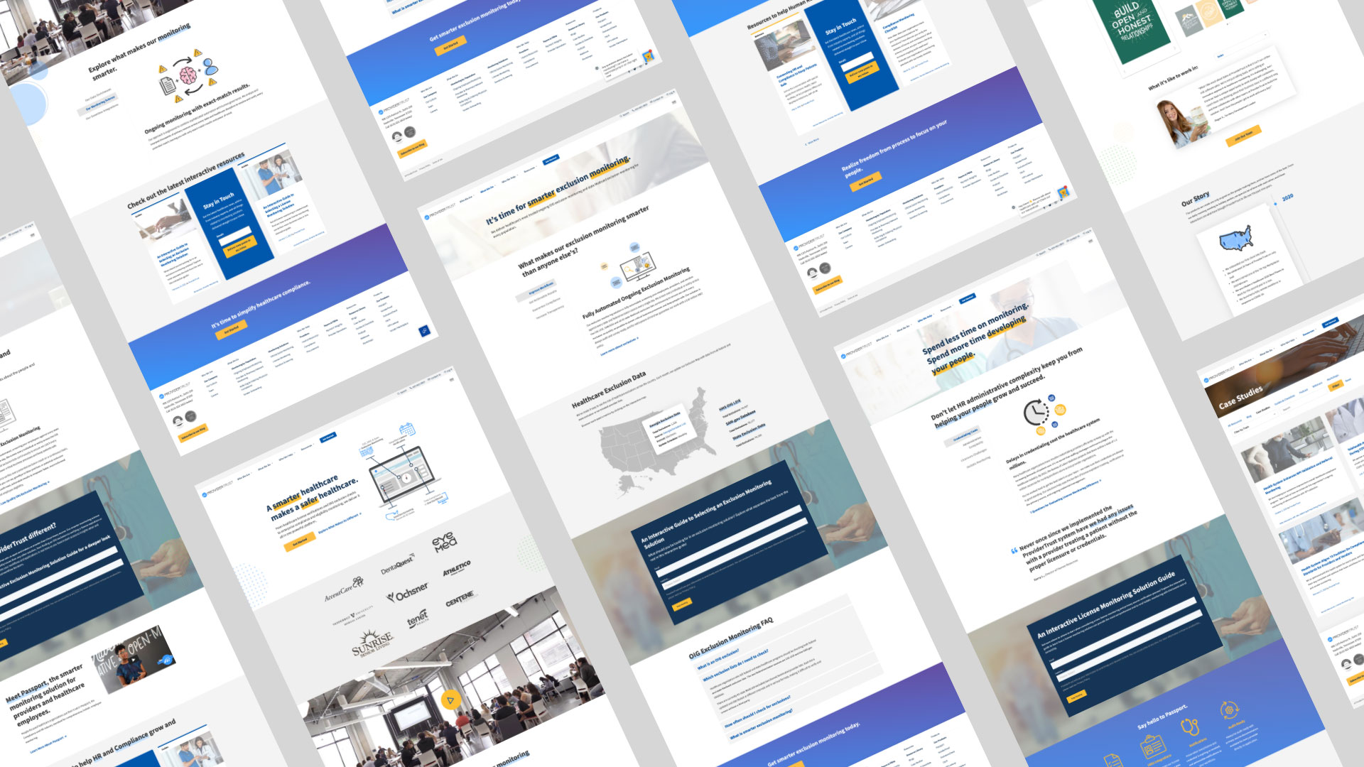 Grid of screenshots from the Provider Trust website