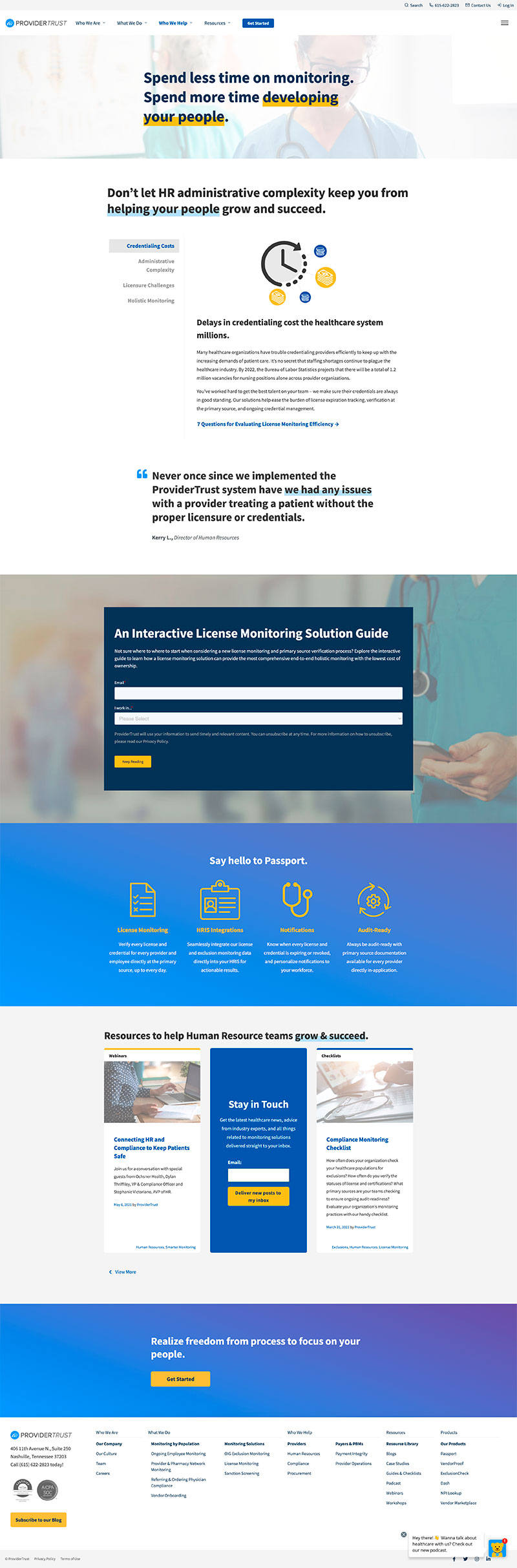 Screenshot of Provider Trust website