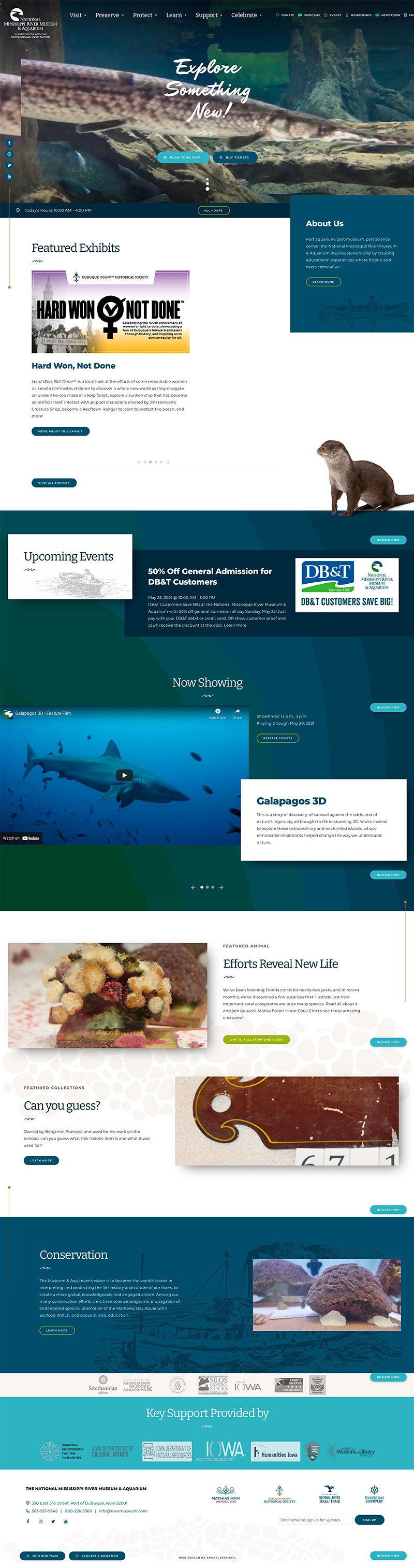 Screenshot of National Mississippi River Museum website