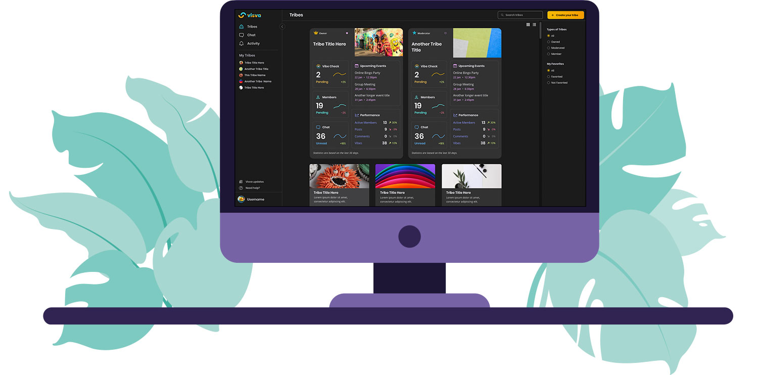 Screenshot of Visva app