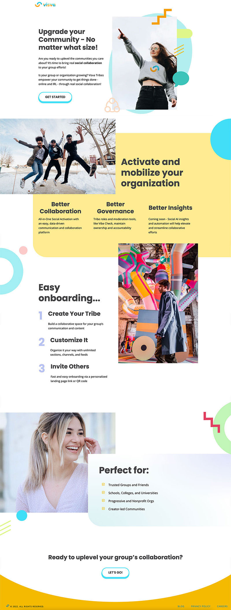 Screenshot of Visva Landing page